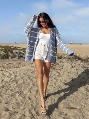 Jeanette Stripe Knit Cardigan - Stitch And Feather