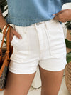 Dallas Denim Shorts in White *add weight and measure* - Stitch And Feather