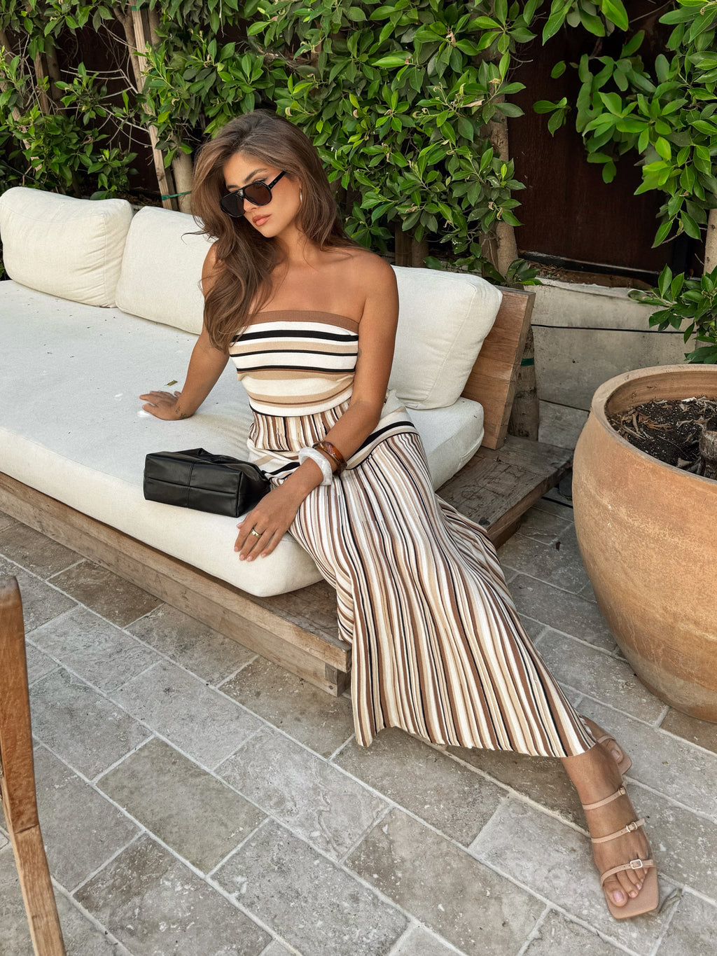 Libra Stripe Knit Tube Top - Stitch And Feather