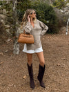 Enya Cable Knit Sweater in Mocha