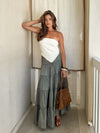 Fade Into You Scarf Top in Cream - Stitch And Feather