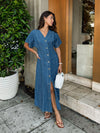Harlow Denim Maxi Dress - Stitch And Feather