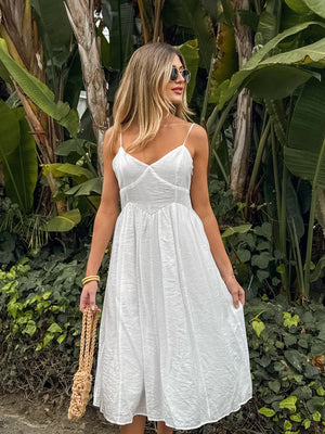 Dove Midi Dress in White - Stitch And Feather