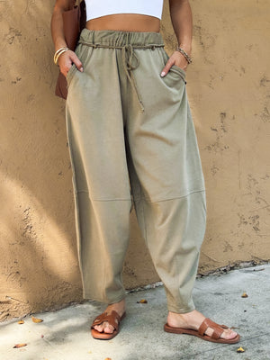 Ramona Barrel Sweatpants in Olive - Stitch And Feather