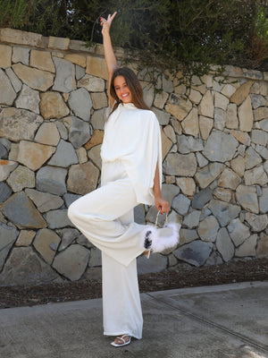 Soulmate Satin Caftan Jumpsuit - Stitch And Feather