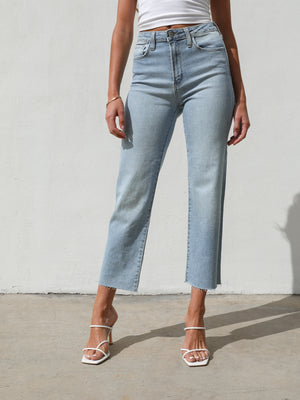 Classic Crop Straight Jeans - Stitch And Feather