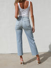 Classic Crop Straight Jeans - Stitch And Feather