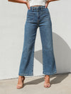 Patch Pocket Wide Leg Jeans - Stitch And Feather