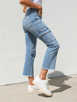 Mightily Mid rise Cargo Jeans - Stitch And Feather