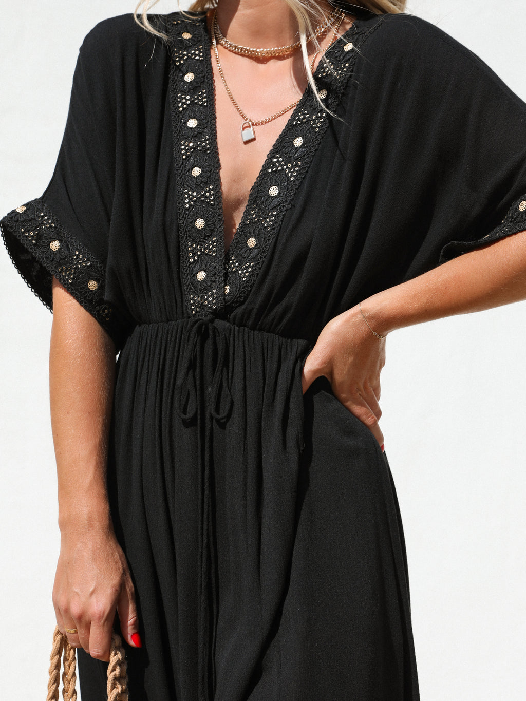 Athena Embellished Maxi Dress - Stitch And Feather