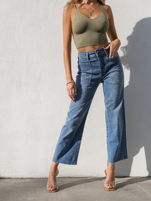 Noel Utility Wide Leg Jeans - Stitch And Feather