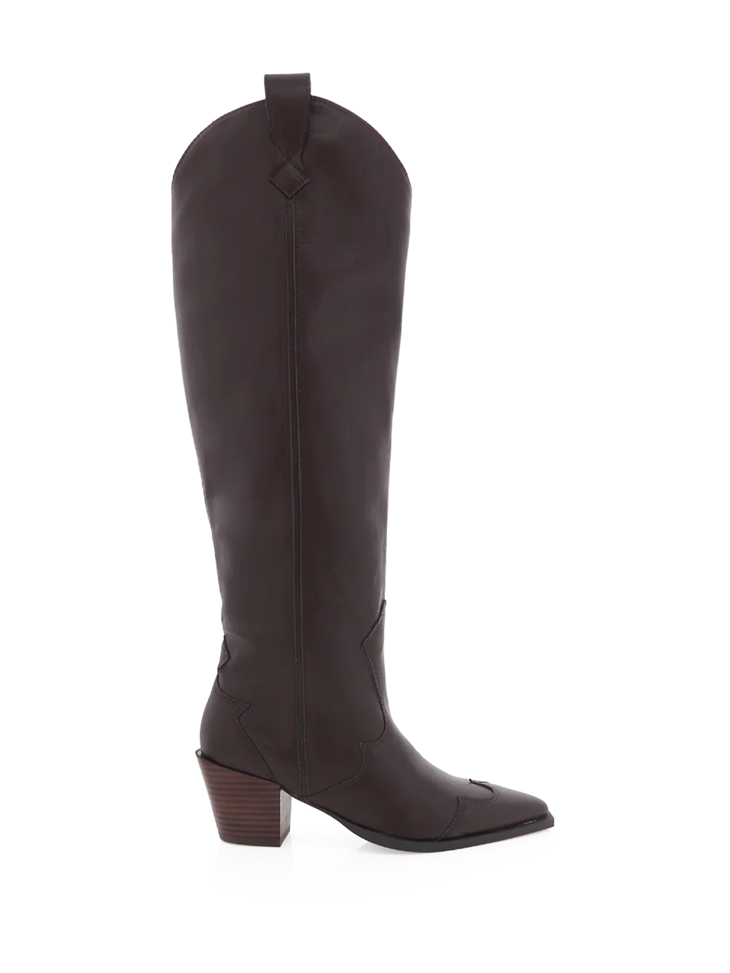 Oceane Vegan Leather Boot in Chocolate - Stitch And Feather
