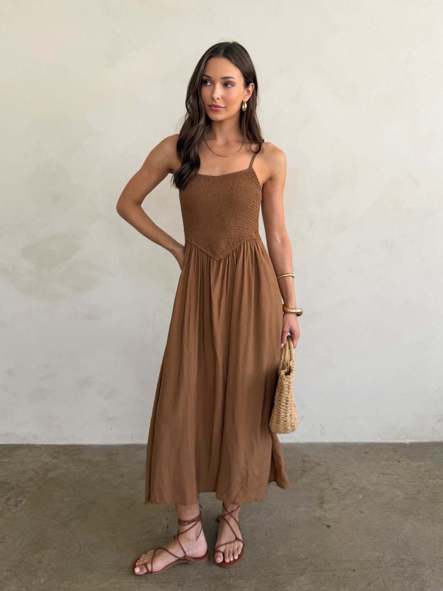 brown midi dress cocktail Patbo Moonlit Jersey Midi Dress