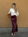 Mulberry Velvet Maxi Skirt - Stitch And Feather