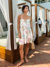 Beach print swing mini dress- ID30954G, Crm/multi - Stitch And Feather