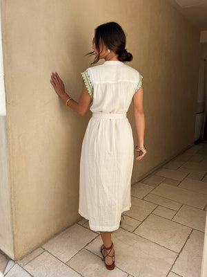 Nara Embroidered Midi Dress - Stitch And Feather