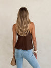 Deirdre Textured Halter Top in Mocha