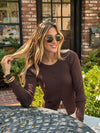 Teddy Ribbed Top in Espresso - Stitch And Feather