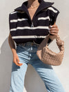 Chloe Stripe Knit Vest in Black - Final Sale - Stitch And Feather
