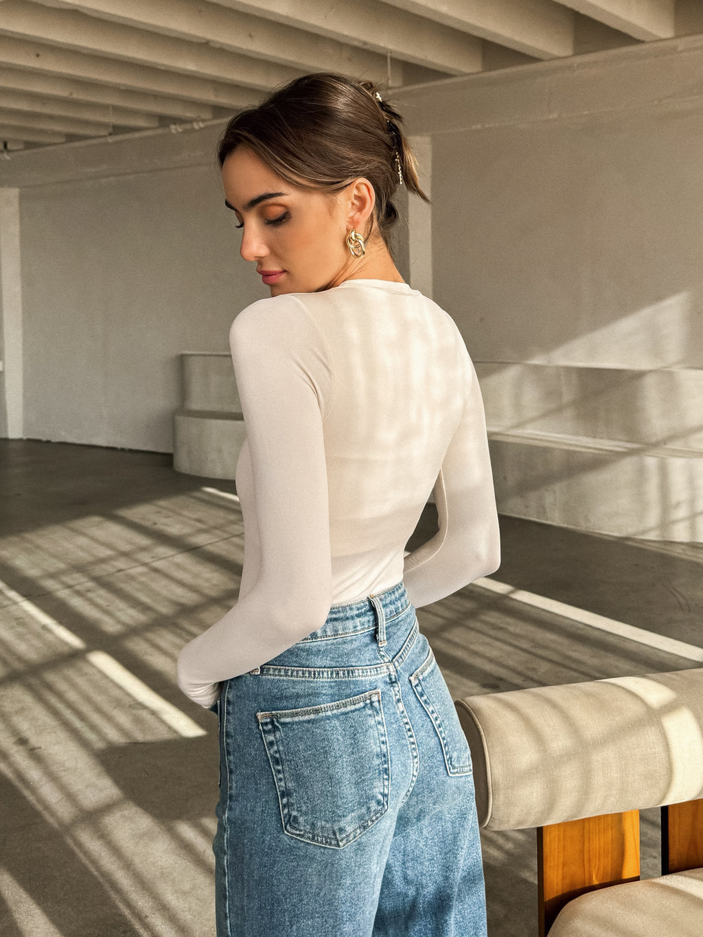 Out of Your League Bodysuit in Cream