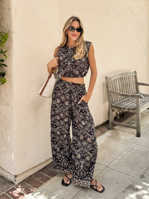 Lucia Wide Leg Pants - Stitch And Feather