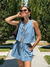 Let Loose Denim Shorts - Stitch And Feather
