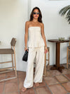 Taurus Linen Strapless Top - Stitch And Feather