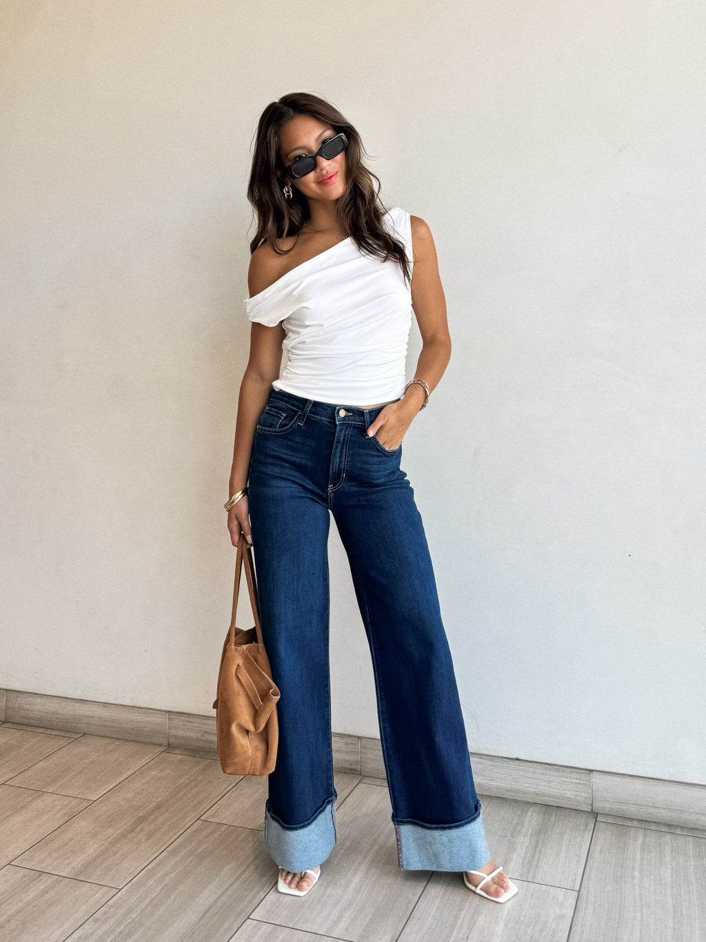 Faye Ruched Top in Cream