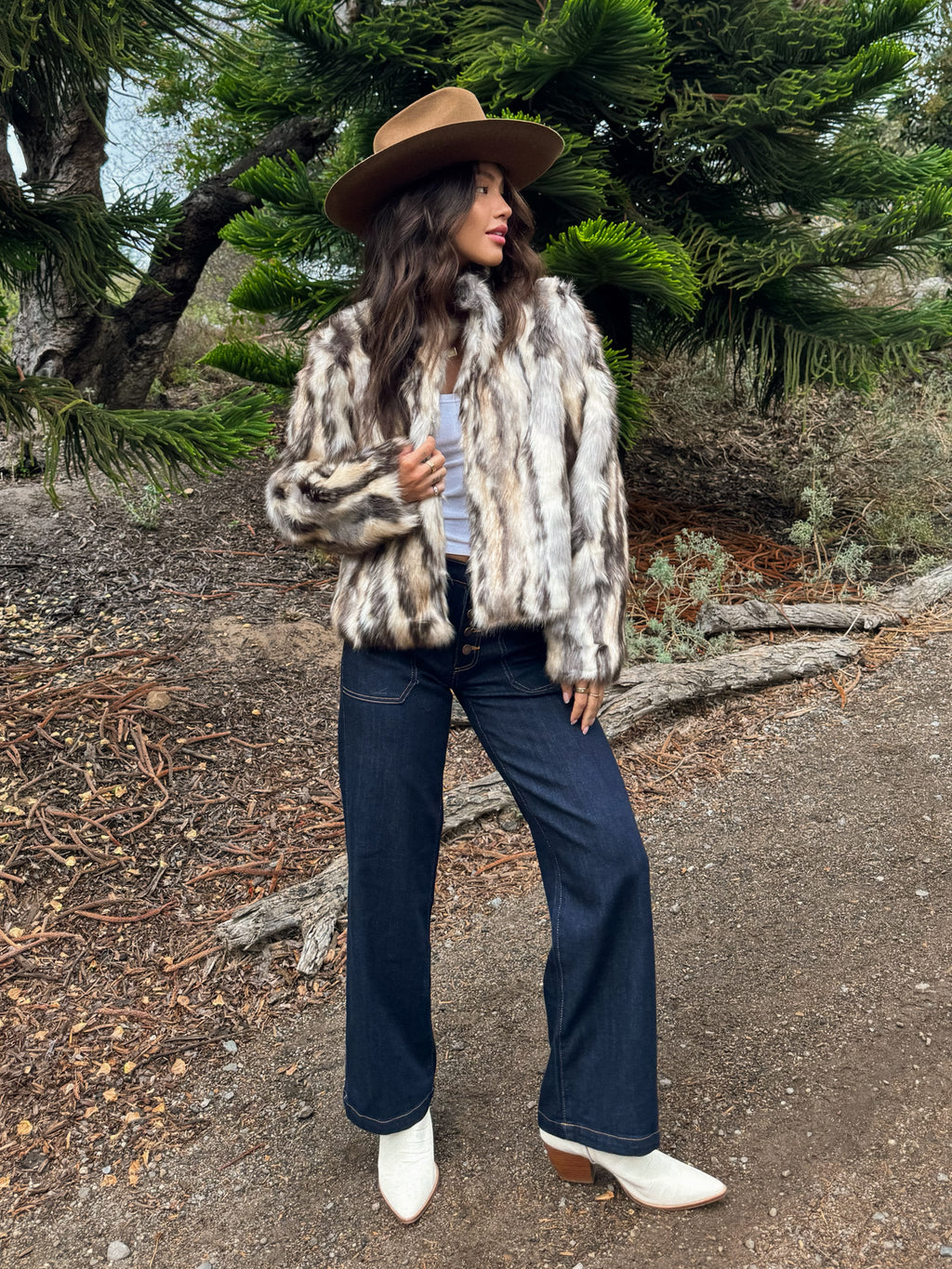 Zenraya Faux Fur Jacket - Stitch And Feather