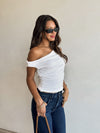 Faye Ruched Top in Cream - Stitch And Feather