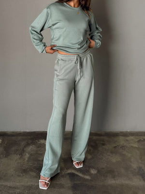 Lena Sweatpants in Sage Green - Stitch And Feather