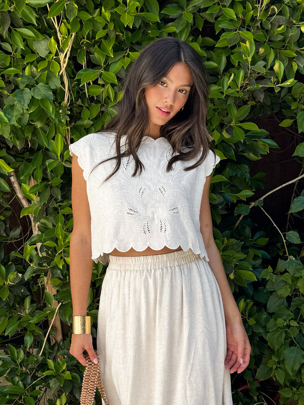 Rue Linen Crop Top - Stitch And Feather