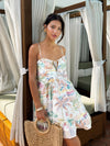 Beach print swing mini dress- ID30954G, Crm/multi - Stitch And Feather