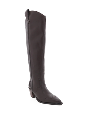 Oceane Vegan Leather Boot in Chocolate - Stitch And Feather