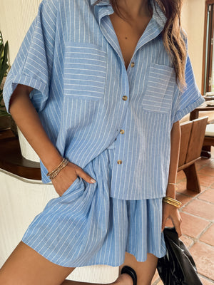 Ibiza Stripe Button Down - Stitch And Feather