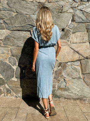 Cannon Denim Midi Dress - Stitch And Feather