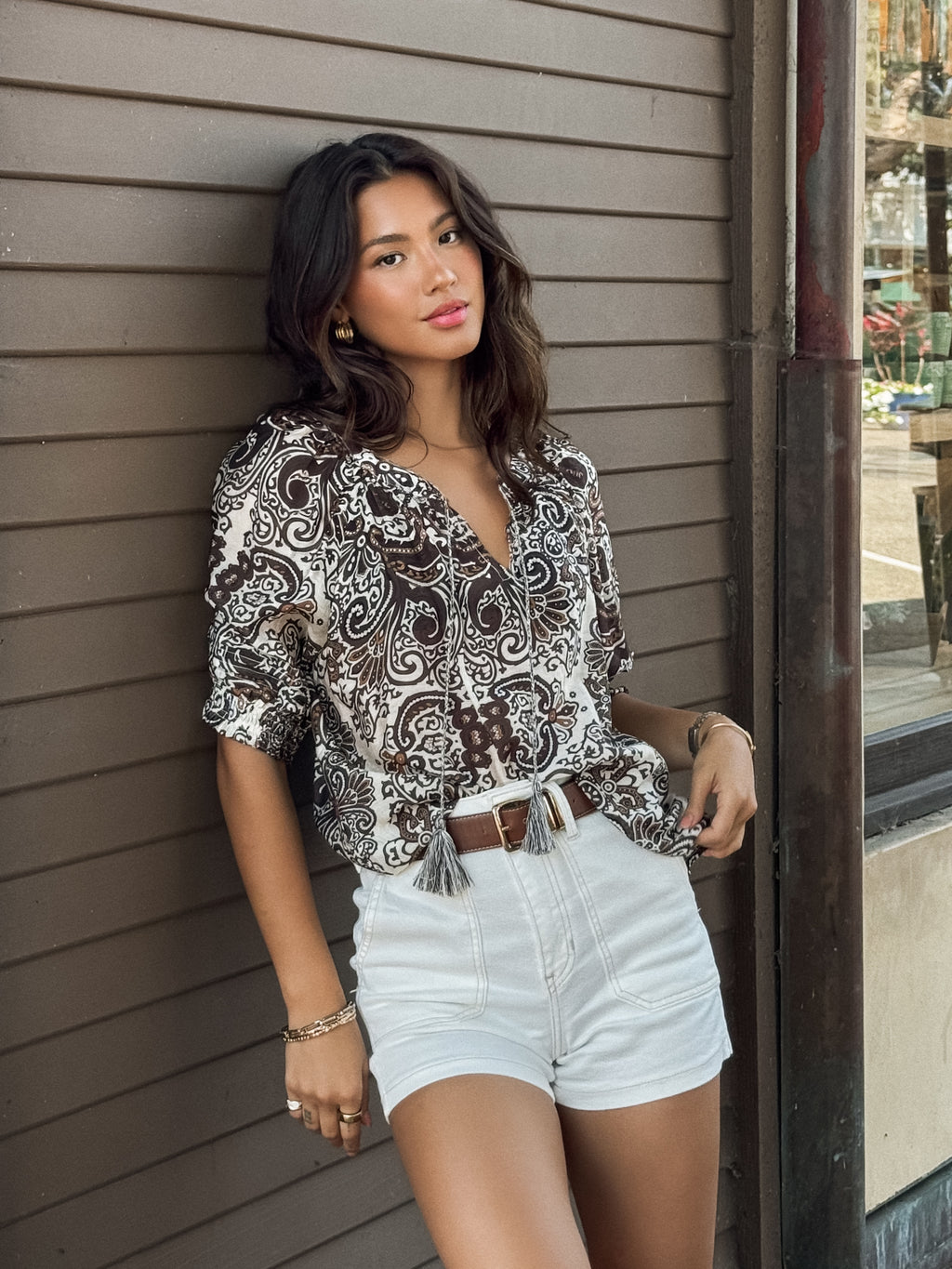 Espresso Paisley Blouse - Stitch And Feather