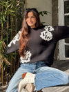 Honeycomb Floral Knit Sweater - Stitch And Feather