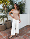It's a Sign Asymmetrical Top in Mocha - Stitch And Feather