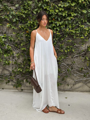 Giselle Maxi Dress in Off White - Stitch And Feather