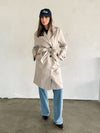 London Belted Coat in Oatmeal