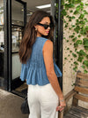 Virgo Pleated Tie Top - Stitch And Feather