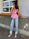 Tate Gingham Top in Red - Stitch And Feather