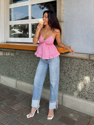 Tate Gingham Top in Red - Stitch And Feather