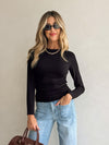 Dale Shirred Long Sleeve in Black