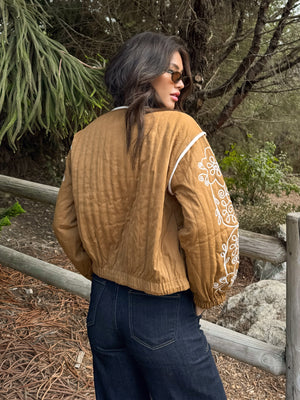 Kendra Embroidered Quilted Jacket - Stitch And Feather