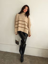 Noelle Oversized Stripe Sweater in Taupe