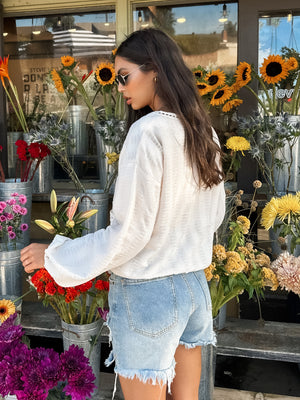 Belle Textured Lace Top - Stitch And Feather