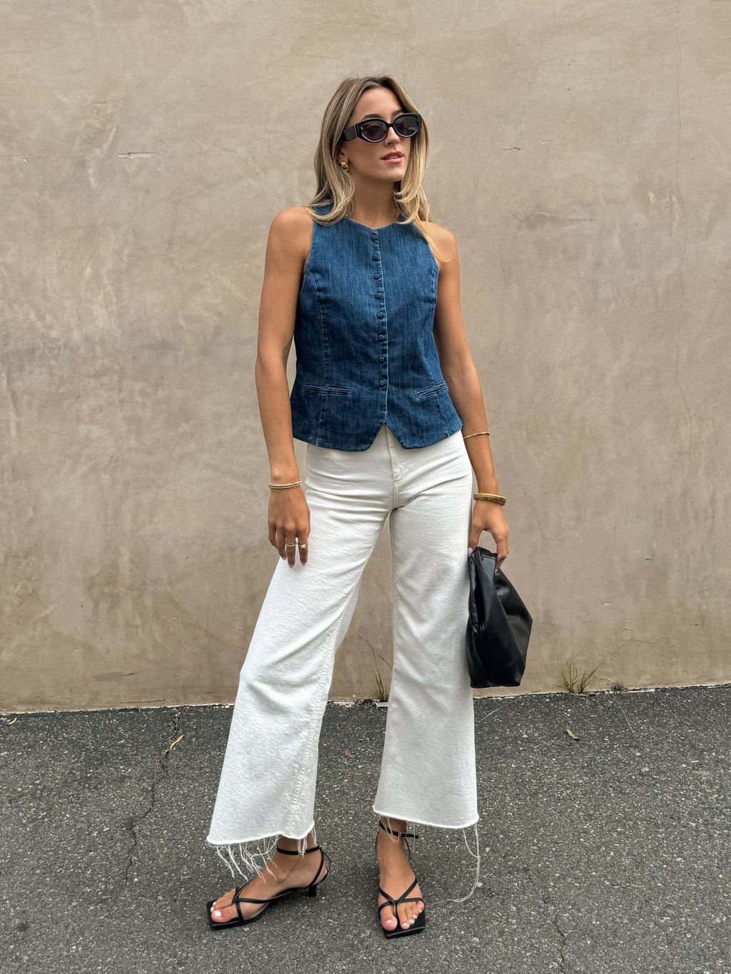 Maylene Button Down Vest - Stitch And Feather