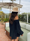 Ginny Gauze Mini Dress in Black - Stitch And Feather